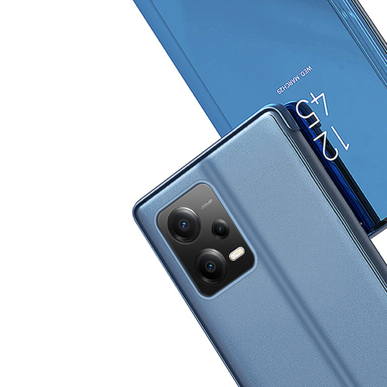 Błyszczące etui z klapką do Xiaomi Redmi Note 12 Pro+ Clear View Case czarny (6)