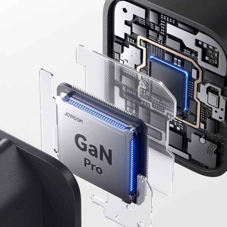 Ładowarka sieciowa USB-C iPhone Lightning USB-A GaN 45W - czarna (6)