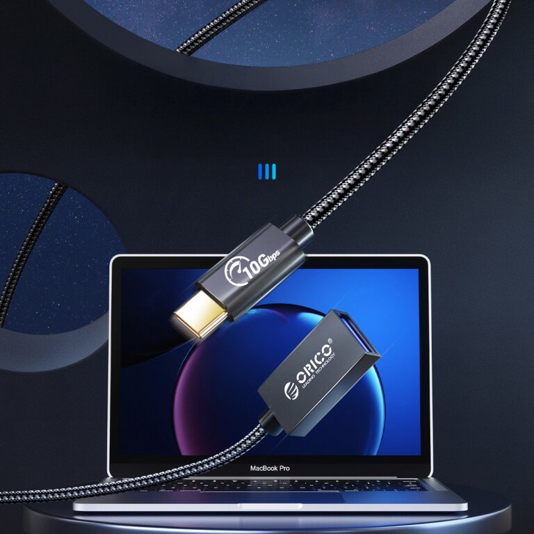Adapter przejściówka USB-C - USB-A 3.1 Gen 2 10Gbps OTG 1m - czarny (6)