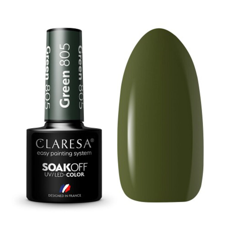 CLARESA Lakier hybrydowy GREEN 805 -5g (1)