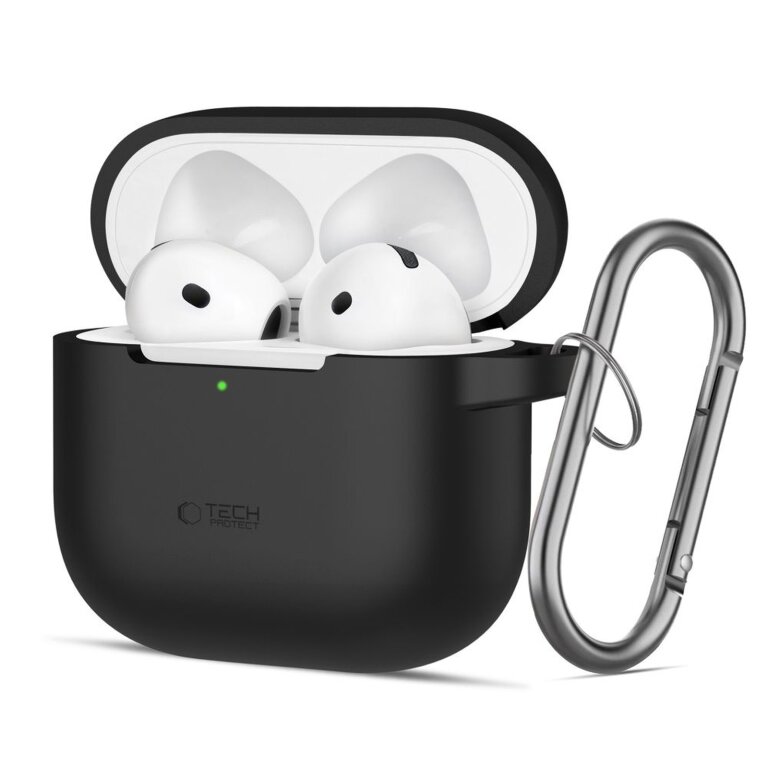 Etui pokrowiec na Apple AirPods 4 Silicone Hook - czarne (1)