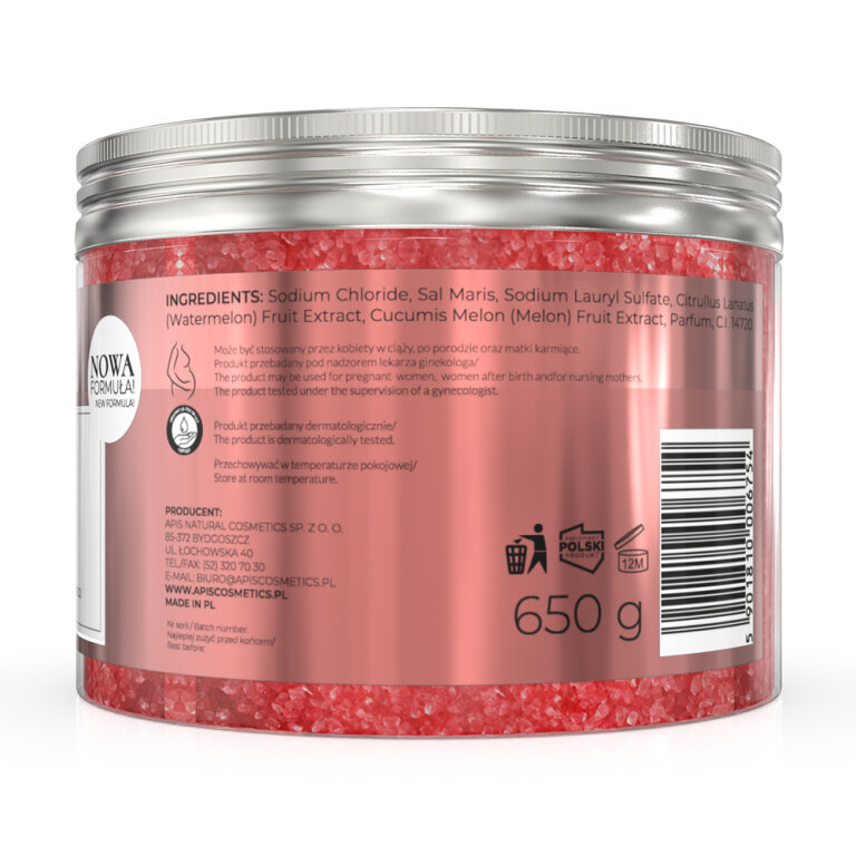 APIS ARBUZOWE ORZEŹWIENIE, ARBUZOWA SÓL DO KĄPIELI 650G (2)