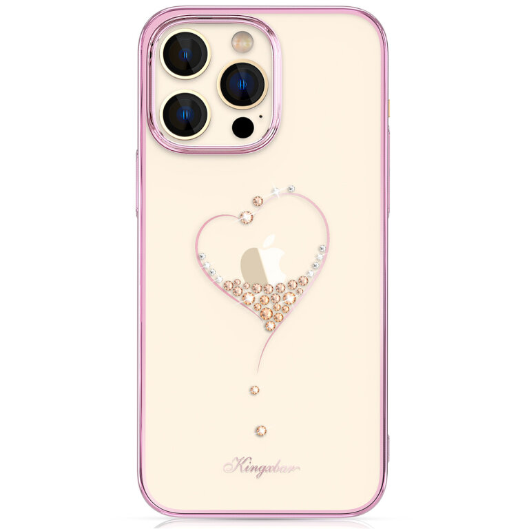 Etui do telefonu iPhone 14 Plus ozdobione kryształami Wish Series różowe (1)