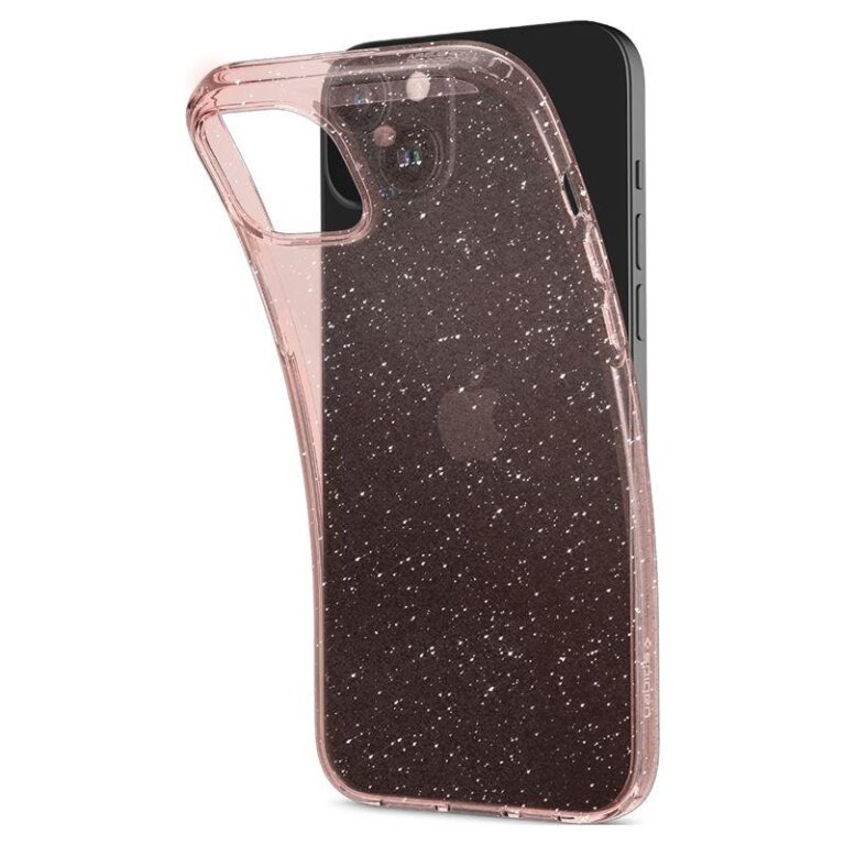 Etui case na iPhone 15 Plus Liquid Crystal Glitter - różowo przezroczyste (10)