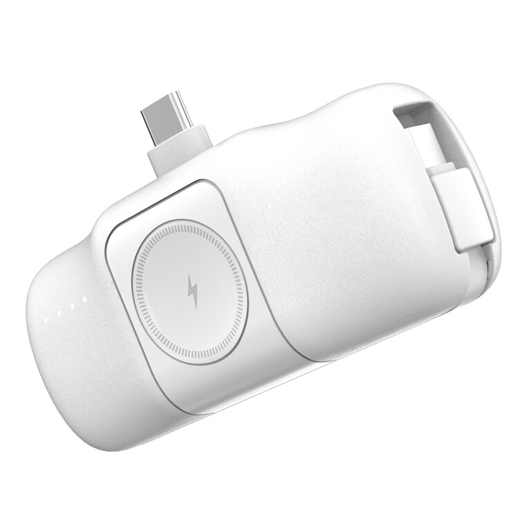 Mini powerbank 5000mAh 15W USB-C i ładowarką do Apple Watch - biały (3)