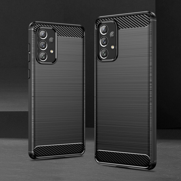 Elastyczne etui pokrowiec na Samsung Galaxy A73 Carbon Case - czarny (7)
