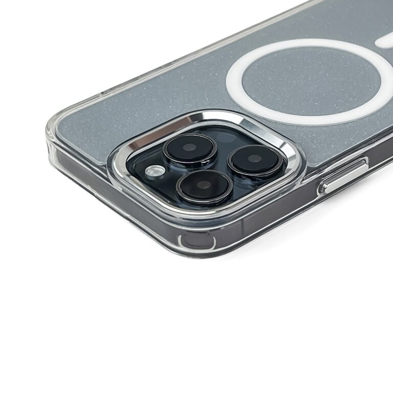 Etui pokrowiec na iPhone 16 Pro Glitter Case MagSafe - białe z brokatem (3)