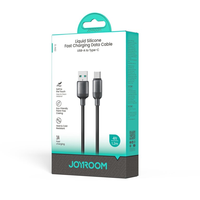 Kabel przewód USB-A - USB-C Lively Series 3A 1.2 m - czarny (2)