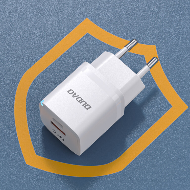 Ładowarka sieciowa GaN 33W PPS USB-C USB-A biała (7)