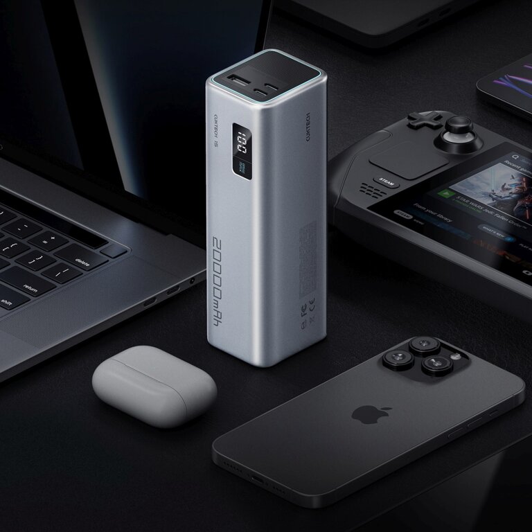 Powerbank 20000mAh USB-C USB-A 100W - szary (5)
