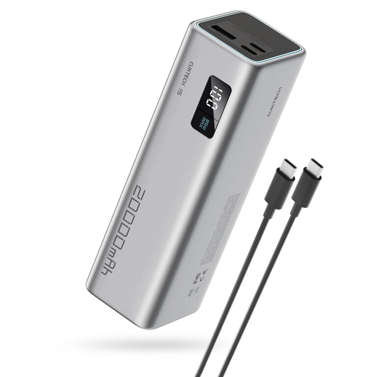 Powerbank 20000mAh USB-C USB-A 100W - szary (1)