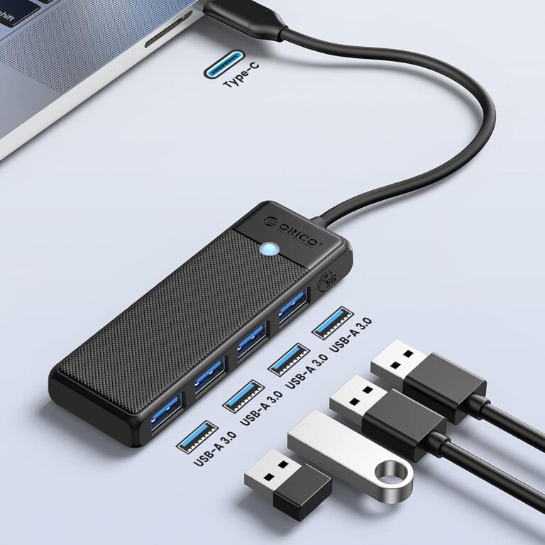 HUB rozdzielacz 4-portowy USB-C - USB-A 0.15 m - czarny (3)