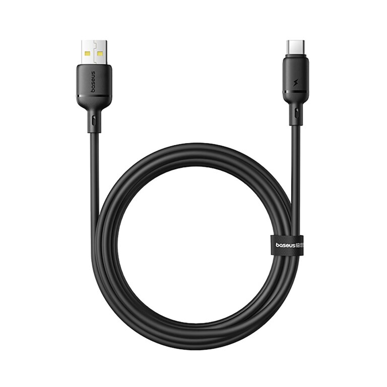 Kabel przewód USB-A - USB-C Silky 3A 1m - czarny (1)