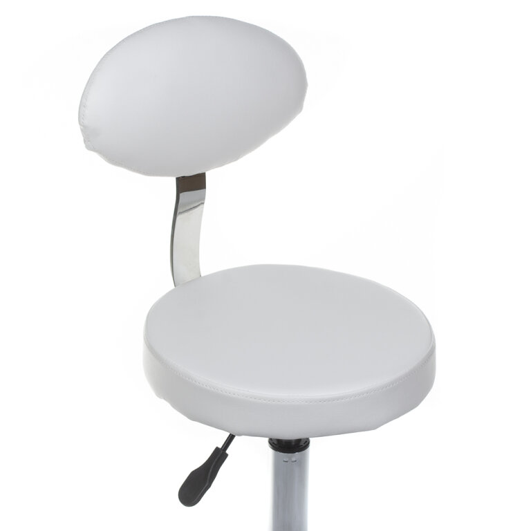 Taboret kosmetyczny z oparciem BH-7289 Biały (2)