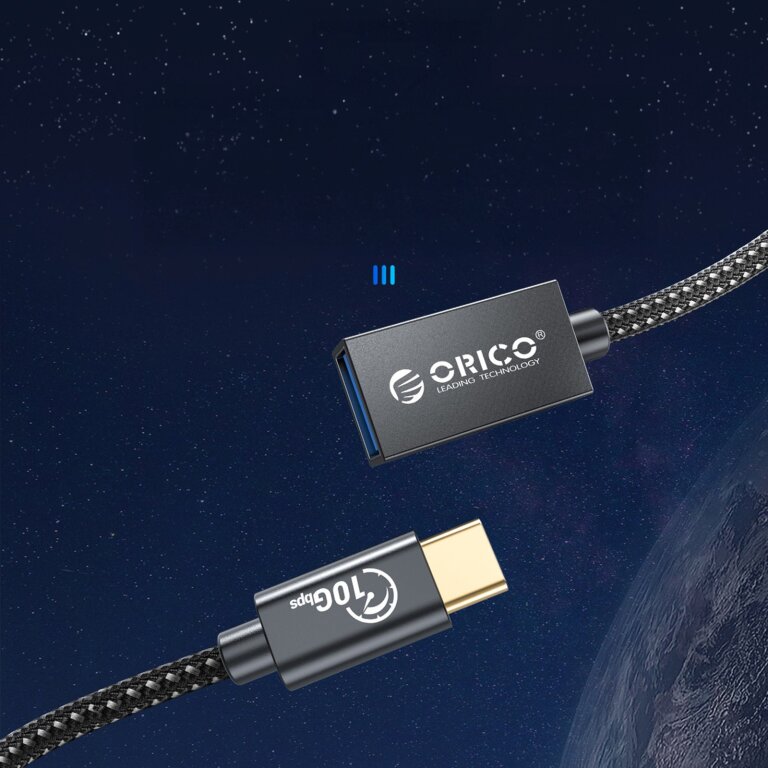 Adapter przejściówka USB-C - USB-A 3.1 Gen 2 10Gbps OTG 1m - czarny (2)