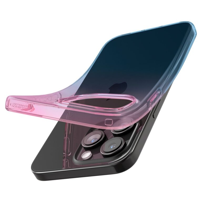 Etui case na iPhone 15 Pro Liquid Crystal - różowo niebieskie (6)