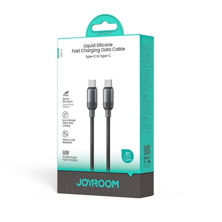 Kabel przewód USB-C Lively Series 60 W 1.2 m - czarny (2)