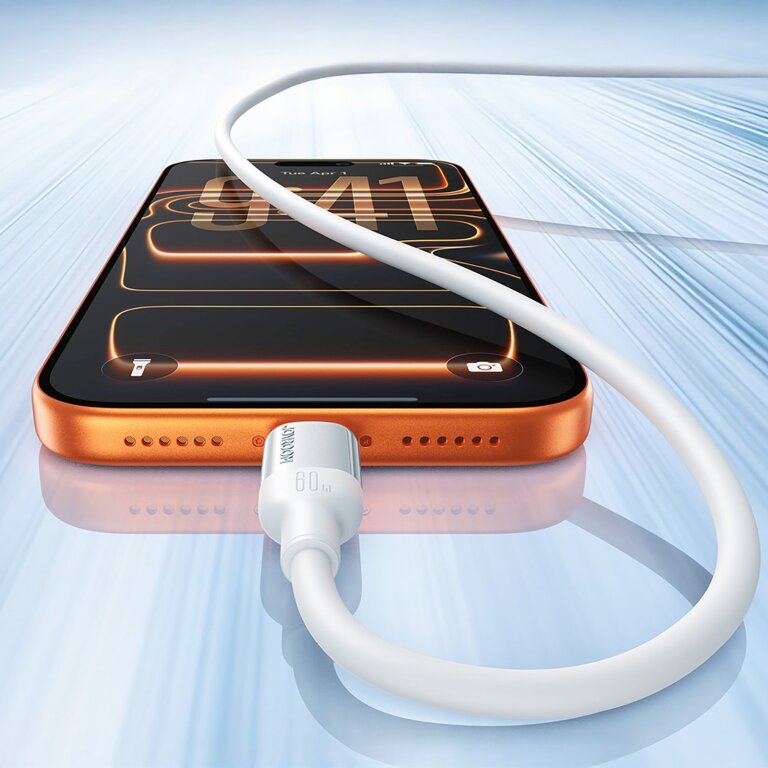 Kabel przewód USB-A - USB-C Lively Series 3A 1.2 m - biały (7)