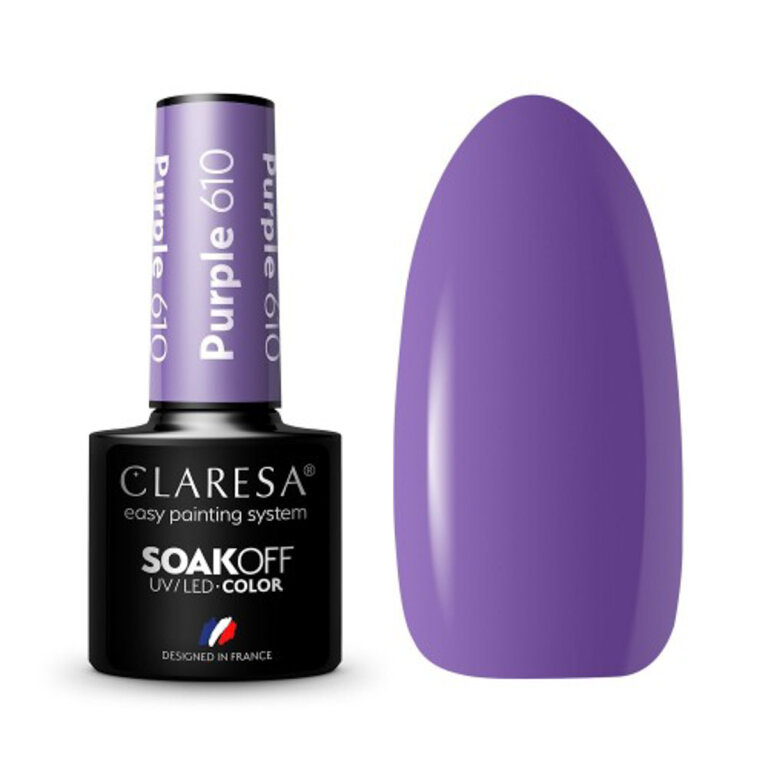 CLARESA Lakier hybrydowy PURPLE 610 -5g (1)