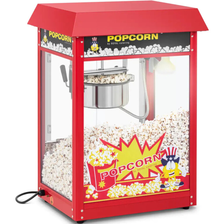 Maszyna urządzenie do prażenia popcornu retro TEFLON 1600 W 5-6 kg/h - czerwona (2)