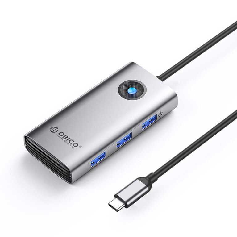 Stacja dokująca 6w1 USB-C - USB-A USB-C HDMI RJ45 PD 100 W 4K 30Hz 2.5G - szara (1)
